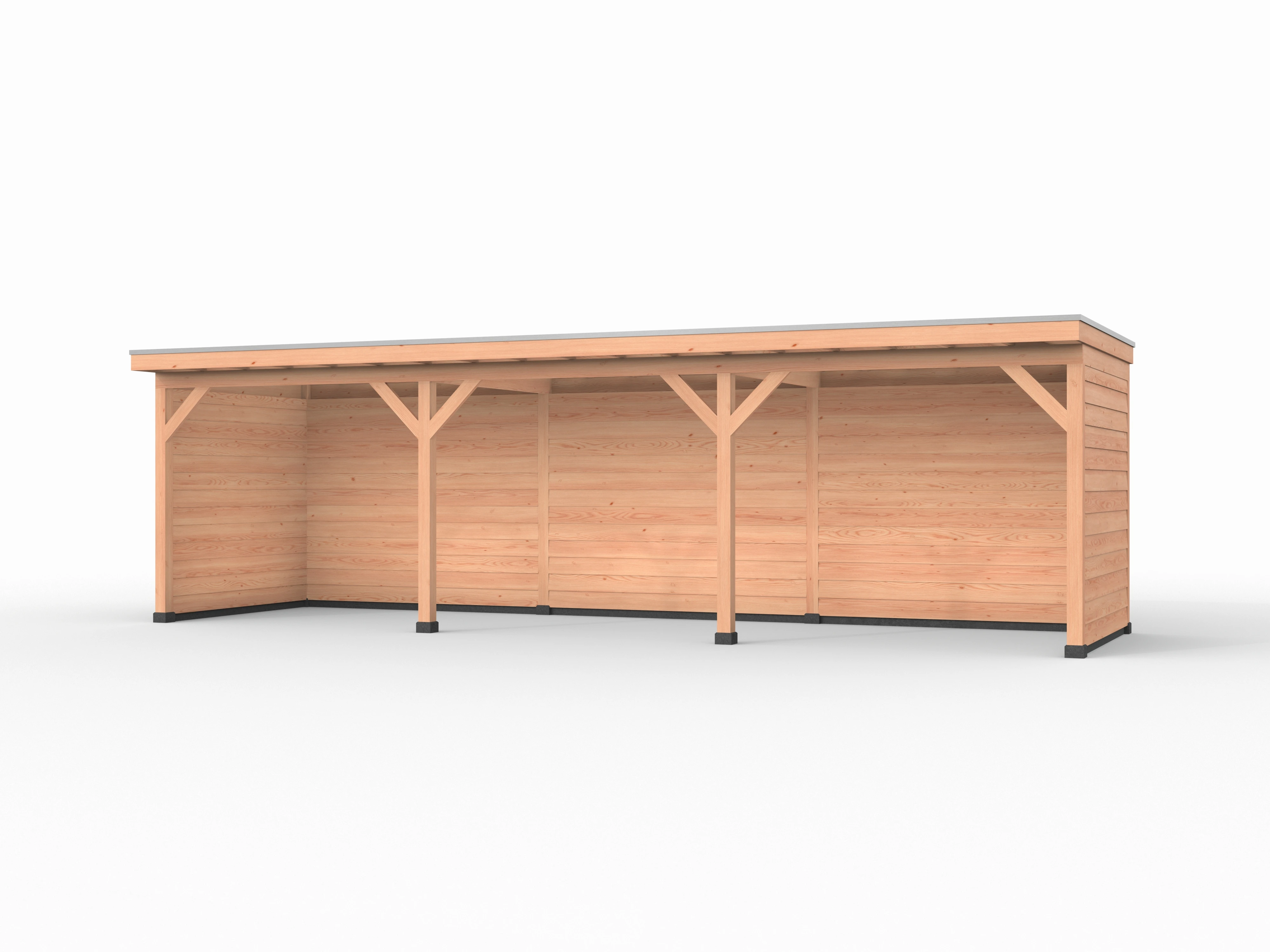 Douglas overkapping, 900 x 250, met achterwand en twee zijwanden, Westwood Comfort - Afbeelding 1